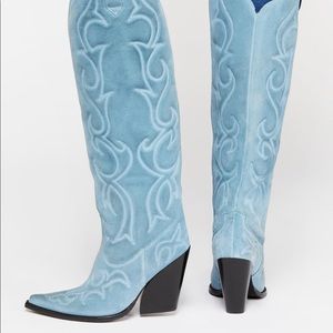 Jeffrey Campbell blue cowgirl boots